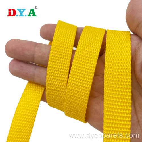 High tenacity 15mm yellow polypropylene webbing